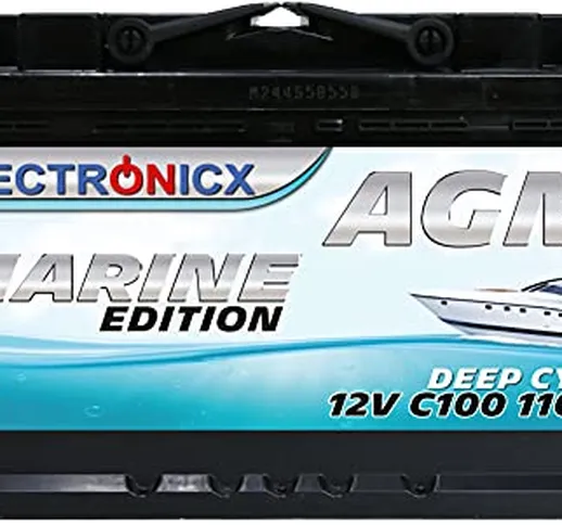 Batteria AGM 110AH Electronicx Marine Edition barca nave fornitura batteria 12V batteria p...