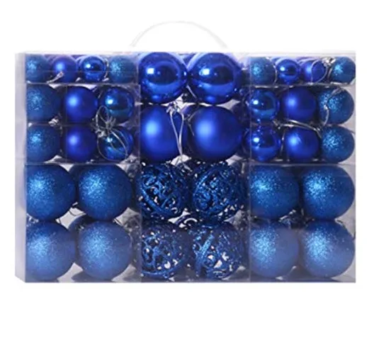 100 palline decorative di Natale, decorazioni per albero di Natale, 3-6 cm, sfera leggera,...