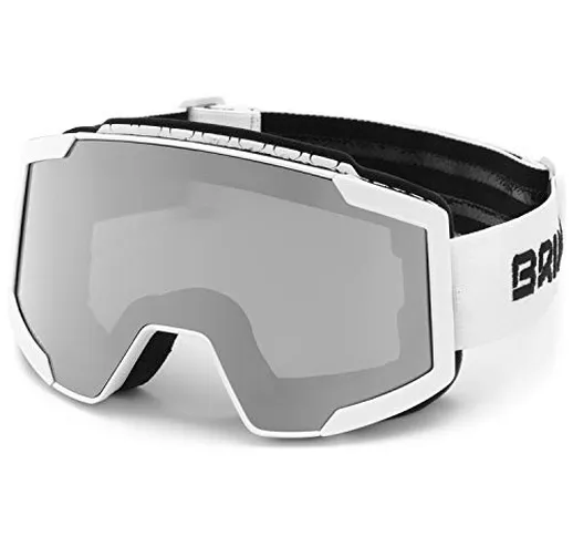 Briko (ZIOIO) Lava FIS 7.6 2 Lenses, Ski Goggles Unisex Adulto, White, One