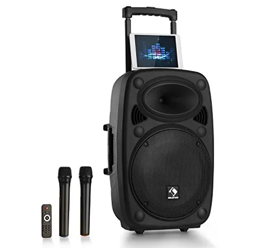 AUNA Pro Streetstar - Sistema PA Mobile, Cassa Bluetooth, Karaoke, Subwoofer, Microfono Wi...