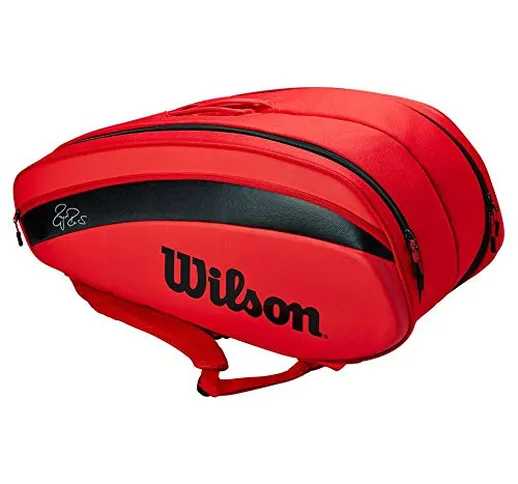 Wilson RF DNA - Borsa da tennis, confezione da 12, colore: Rosso