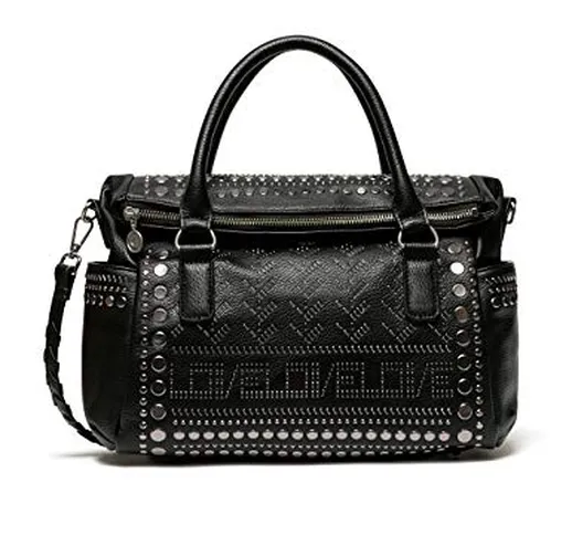 Desigual - Borsa da donna Bols_azabache Loverty, 14 x 24 x 33 cm, Nero (Nero (Nero)), 14x2...