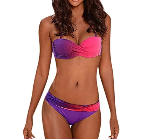 MERICALe Donne del Beachwear dello Swimwear Gradient Stampa 2 Pezzi Bikini Swimsuit Costum...