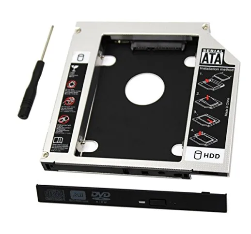 Caddy per SSD HDD per computer portatile, adattatore universale SATA a SATA secondo SSD HD...