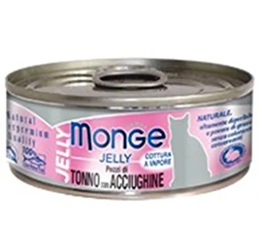 Monge Gatto Jelly Naturale Gr.80 Pezzi Tonno/Acciughe