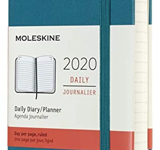 Moleskine 12 Mesi 2020 Agenda Giornaliera, Copertina Rigida e Chiusura ad Elastico, Colore...