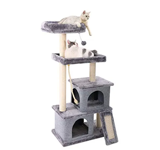 PAWZ Road Albero Tiragraffi per Gatti Moderno e Elegante con sisal Naturali e casatta per...