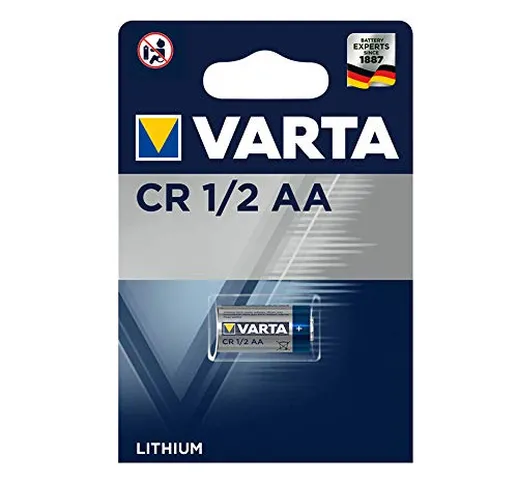 VARTA CR 1/2 AA, 6127 101 401, Batteria Litio Primario Cilindrico, Specialistica, 3 Volts,...
