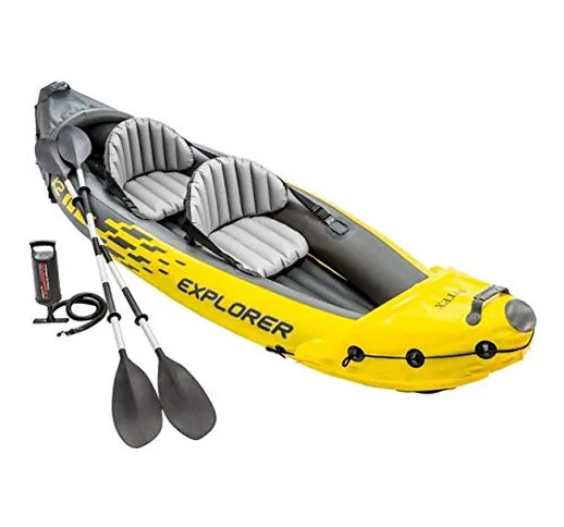 Intex Explorer K2 - Kayak Gonfiabile per 2 Persone, con Remi in Alluminio e Pompa ad Aria,...