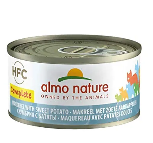 Almo Nature Hfc Cat Wet Food Completo con sgombro & Patate – Confezione da 24 x 70 g Tins