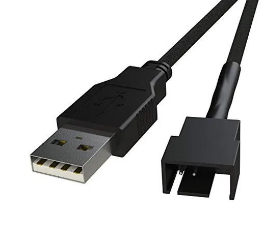 LINKUP - USB a 3/4-P PWM 5V┃Adattatore per Cavo di Alimentazione con Guaina per CPU/Ventol...
