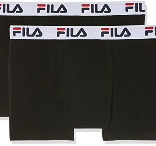 Fila FU5016/2 Man Boxer S Underwear, 200 Black, S (Pacco da 2) Mens