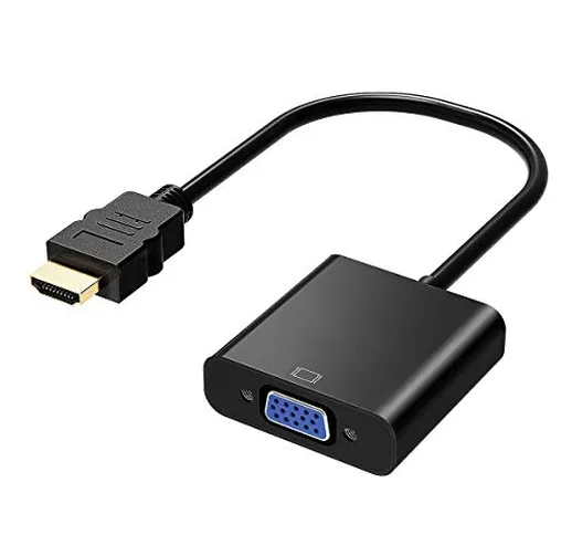 Adattatore da HDMI a VGA per Chromebook, laptop, computer, proiettore, HDTV, Full HD 1080p...