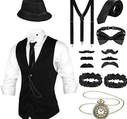 Accessori da Uomo Anni '20 Costume da Gangster di Gatsby Vestito Halloween Cosplay con Gil...