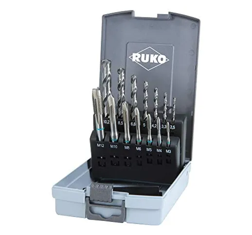 Ruko 245048RO - Set di maschi HSS, DIN 371/376, 14 pezzi