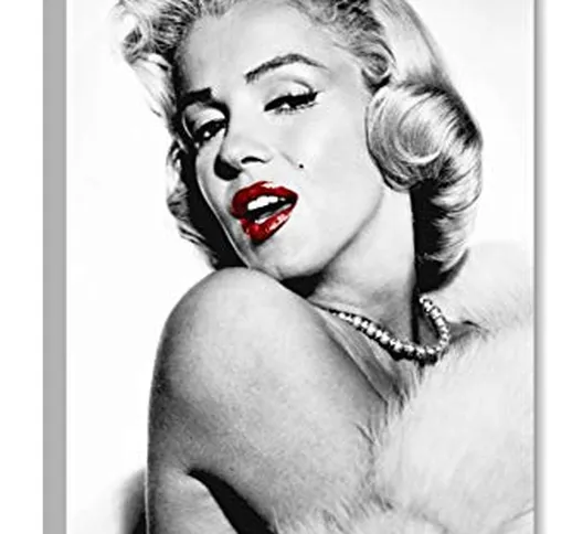 Quadri L&C ITALIA Marilyn Monroe Labbra Rosse 50 x 70 Quadro Moderno Soggiorno Camera da L...