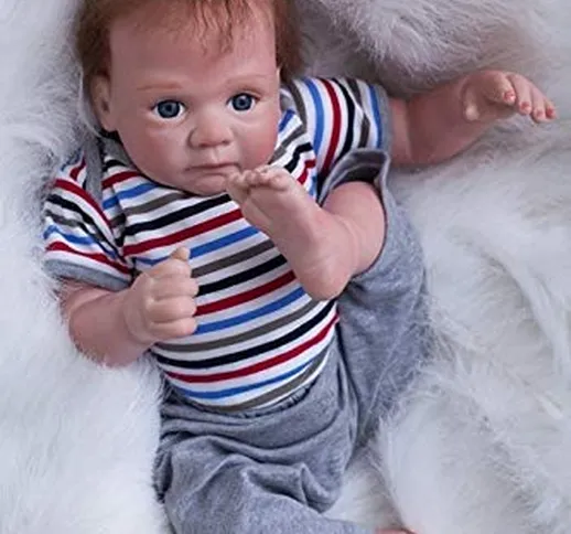 ZELY 20 Pollici 50 Centimetri Reborn Baby Doll Toddler Ragazzo Molle Silicone Vinile Bambo...