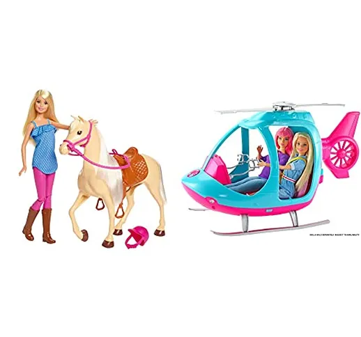 Barbie Bambola Con Cavallo E Accessori, Giocattolo Per Bambini 3+ Anni, Fxh13 & Fwy29 L'El...