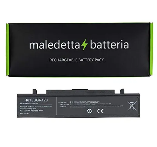 Batteria SOSTITUISCE 5200mAh 11.1V per portatile Samsung AAPB9NC5B, AA-PB9NC5B, AAPB9NC6B,...