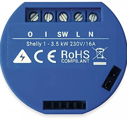 Shelly 1V3 Interruttore Relè Wireless per Automazione Domestica, per Spegnere ed Accendere...