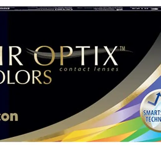 Air Optix Colors lenti a contatto mensili, colore Gray, 2 lenti, BC 8.6 mm, DIA 14.2 mm, 0...