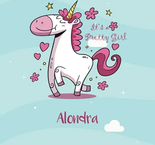 Alondra: Unicorn Notebook Personal Name Wide Lined Rule Paper | Notebook The Notebook For...