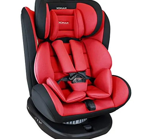 XOMAX 916 Seggiolino Auto con ISOFIX girevole 360 gradi e reclinabile I Evolutivo 0-36 kg,...