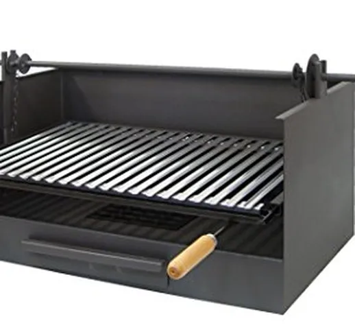 Imex la Volpe 71519 Cassetto per barbecue con sollevamento e griglia in acciaio inox