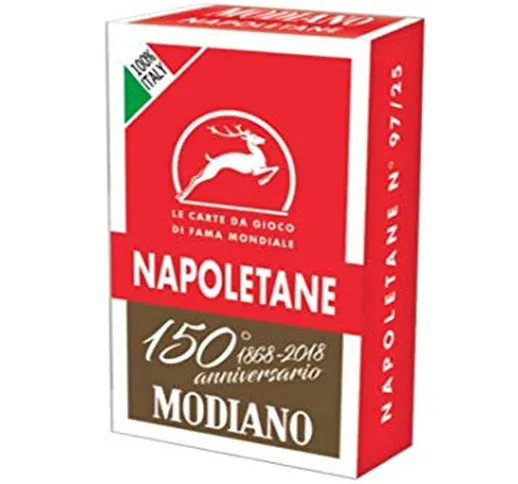 Modiano- Carte Napoletane dei 150 Anni, Colore Rosse, 300080