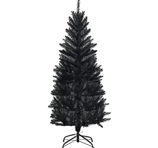 DREAMADE Albero di Natale Artificiale 150cm/180cm/210 cm, Albero Natalizio Nero a 4 Piedin...