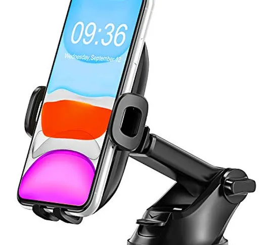 Supporto Smartphone per Auto, Bovon 360 Gradi di Rotazione Estensibile Porta Cellulare da...