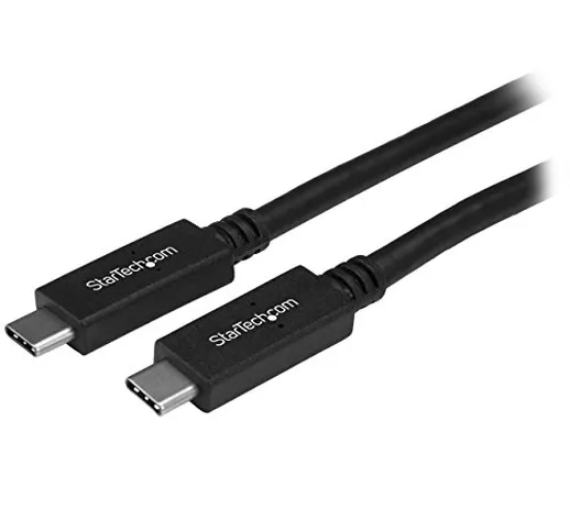 Startech.Com Cavo USB-C a USB-C, M/M, 1 M, USB 3.0, 5Gbps, Cavo di Ricarica USB-C, Cavo US...