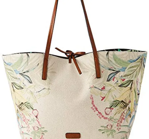 Desigual Fabric Shopping Bag, Borsa shoppering Donna, Bianco, U