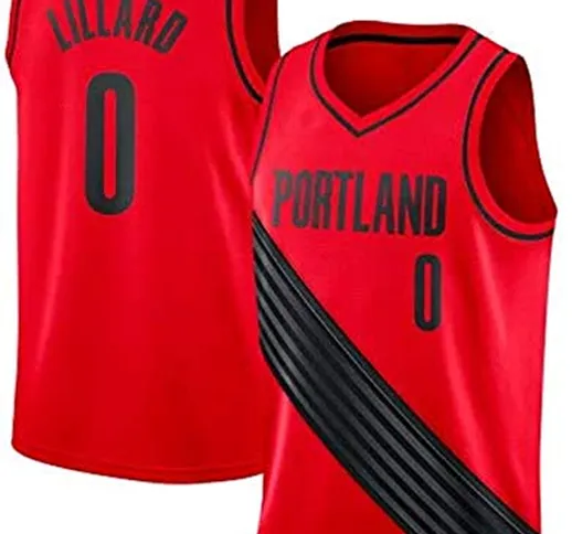 Rehot Men's Jersey - NBA Damian Lillard #0 Portland Trail Blazers Stitched Swingman Jersey...