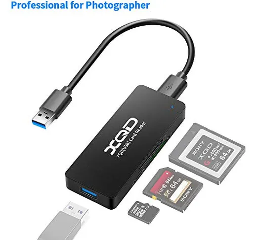 Opluz Lettore di schede XQD/SD USB 3.0 Lettore di Schede di Memoria Serie M e G XQD Reader...