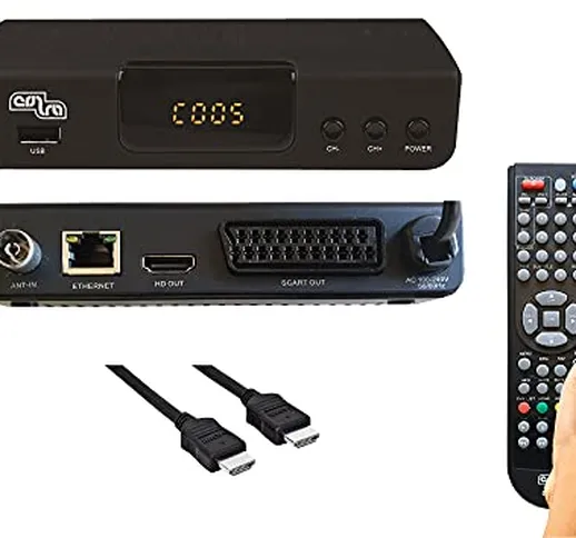 DVB-T2 Decoder COBRA mod. DINGO-Lite, Digitale Terrestre H.265/HEVC, Mediaplayer, cavo HDM...