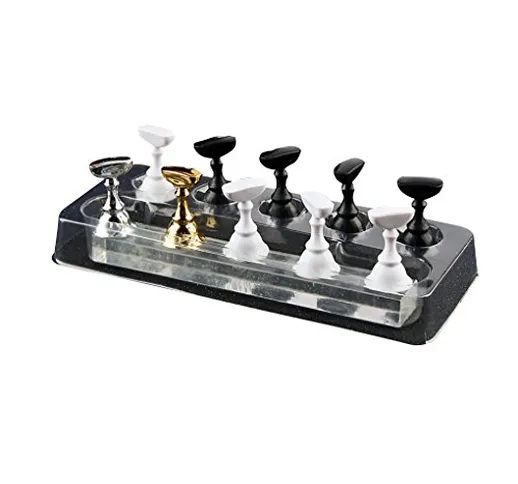 Vomall 10pcs chiodo falso Holder punta di arte pratica Chesses Board con acrilico magnetic...