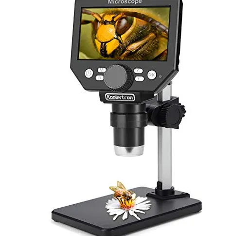 Koolertron Microscopio Digitale LCD, Microscopio Bambini 4.3 pollici 1080P 8 Megapixel Zoo...