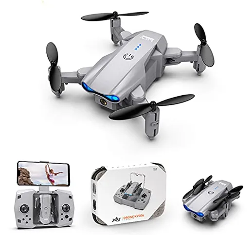 Czgex Mini Drone Quadcopter Pieghevole Giocattoli - Fotocamera 4K HD Drone Quadricottero R...