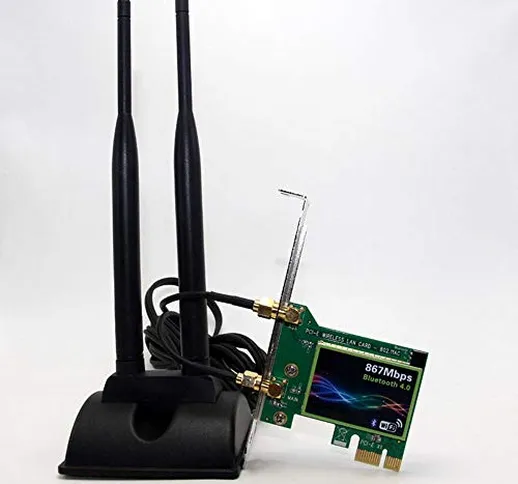 XJLJ PCI Express Scheda LAN Dual Band 5G / 2.4G Wireless PCI-Express X1 Scheda PCI WiFi di...