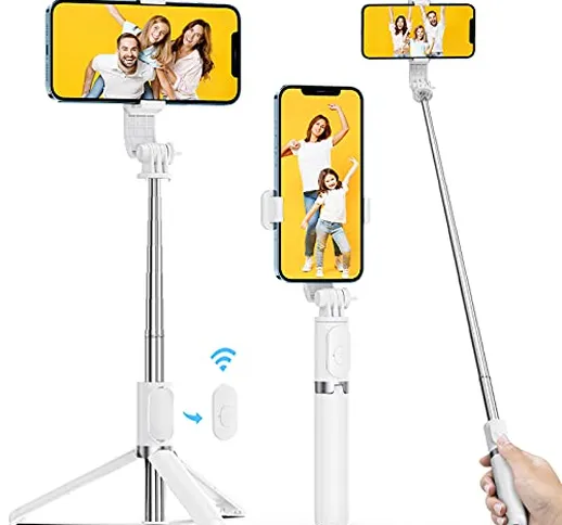 ATUMTEK Bastone Selfie per Iphone, 103cm Estensibile Selfie Stick Treppiede Smartphone con...