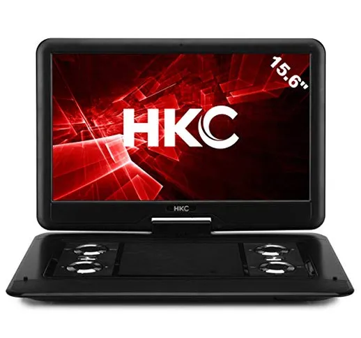 HKC D16HM: 16 pollici lettore DVD portatile, schermo girevole, scheda SD, porta USB con ba...