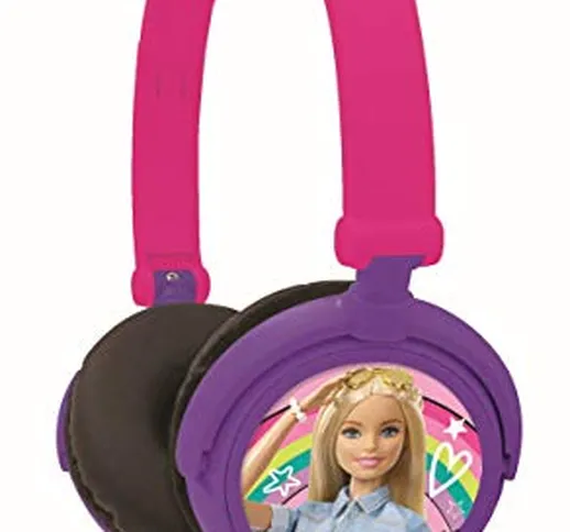 Lexibook Barbie Cuffie Stereo, Alimentazione a Misura di Bambino, Pieghevole e Regolabile,...