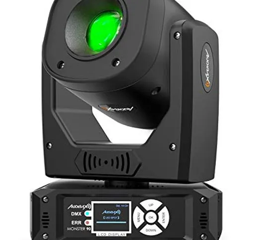 Mostro Audibax 90, Luce LED Testa Mobile, Spot di Luce da Discoteca, Ruote di Colori, Ruot...