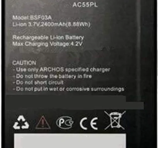WXKJSHOP - Batteria di ricambio compatibile con AC55PL BSF03A ARCHOS 55 Platinum 3,7 V, 24...