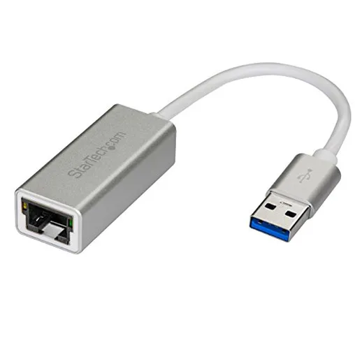 STARTECH.COM Adatattore di Rete USB 3.0 a Ethernet Gigabit, Argento