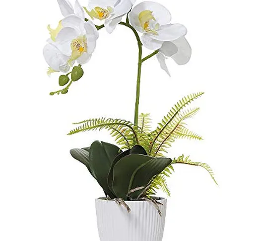 Olrla bianco phalaenopsis artificiale orchid bonsai con vaso di ceramica wedding party gar...