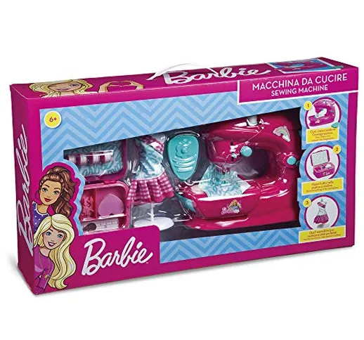 Grandi Giochi Giochi-GG00530 GG00530, Macchina da Cucire di Barbie per Bambini, Rosa