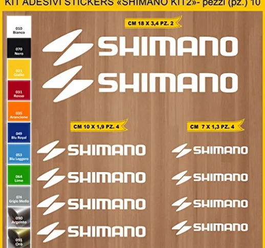 Adesivi Bici Shimano Kit 2- Kit Adesivi Stickers 10 Pezzi -Scegli SUBITO Colore- Bike Cycl...