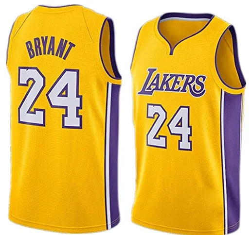 CHXY NBA Maglia da Basket Uomo Kobe Bryant # 24 - NBA Los Angeles Lakers, Maglia da Uomo M...